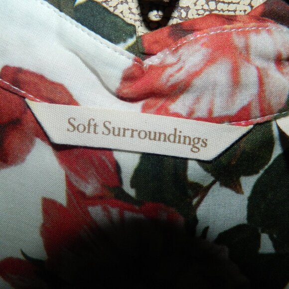 Soft Surroundings Floral Tunic Top Sleeveless Size PM (BB-14) - Picture 2 of 5